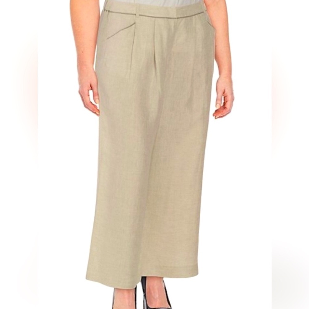 Lafayette 148 New York Linen Flax Wide Leg Crop Pants 22W NWT Below